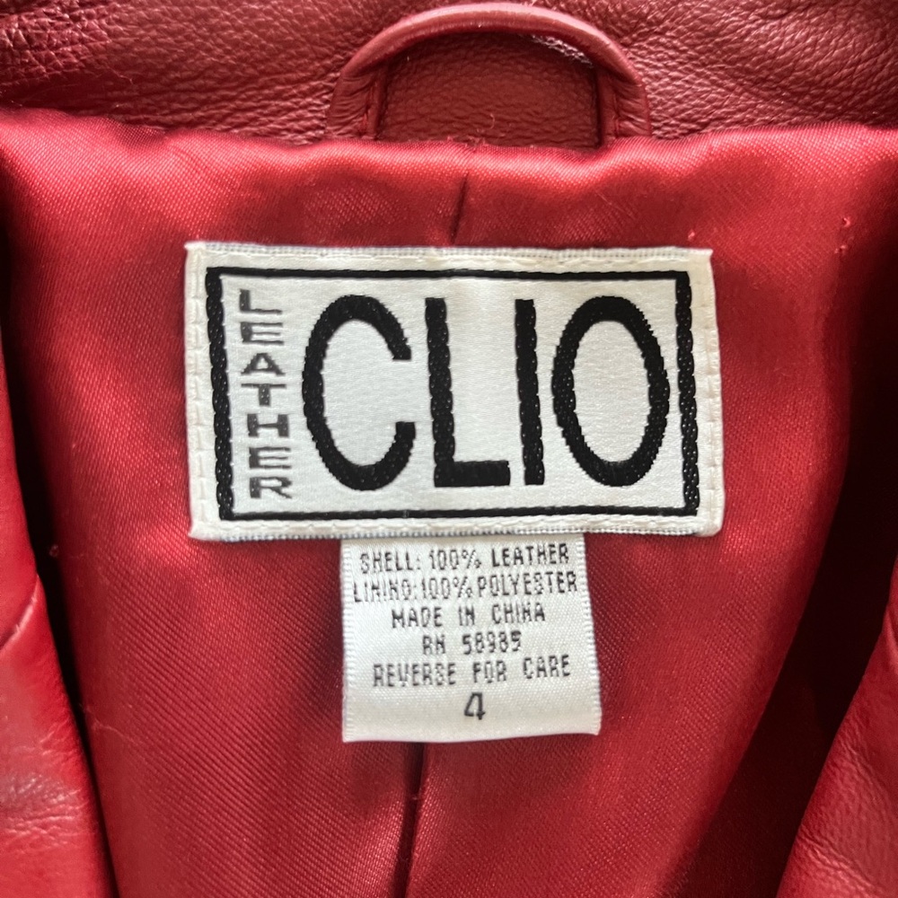 Clio vintage red leather three-button blazer 90’s - Picture 9 of 11
